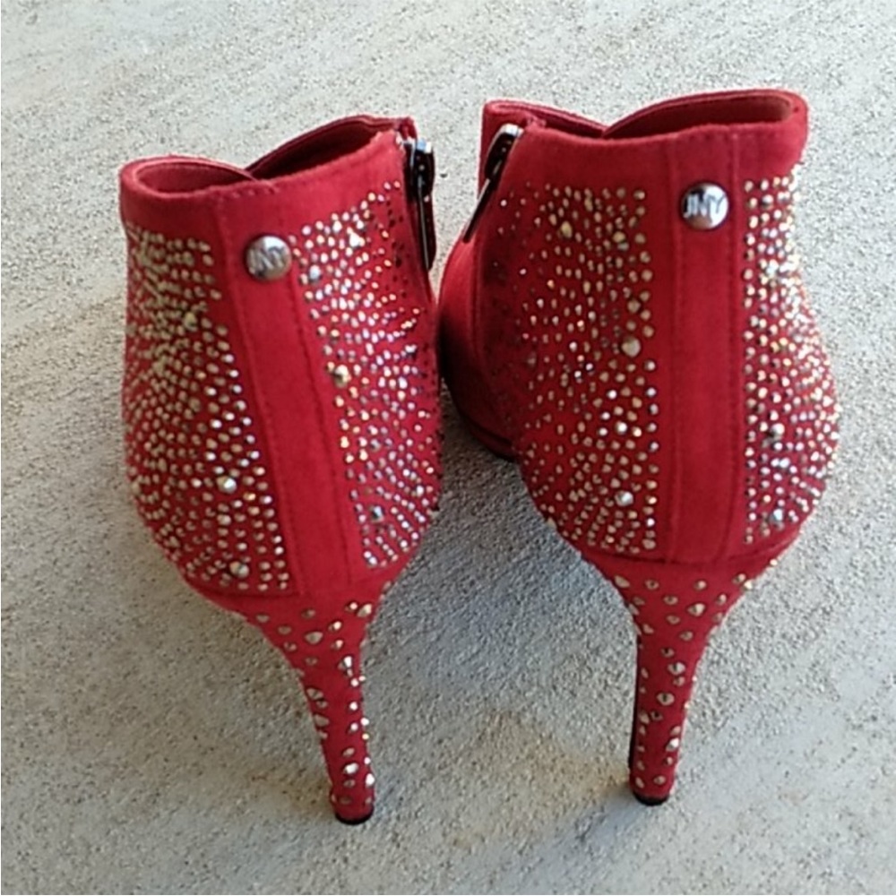 π5 for $10π Jones New York Red Suede Studded Ankle Booties - Picture 6 of 12